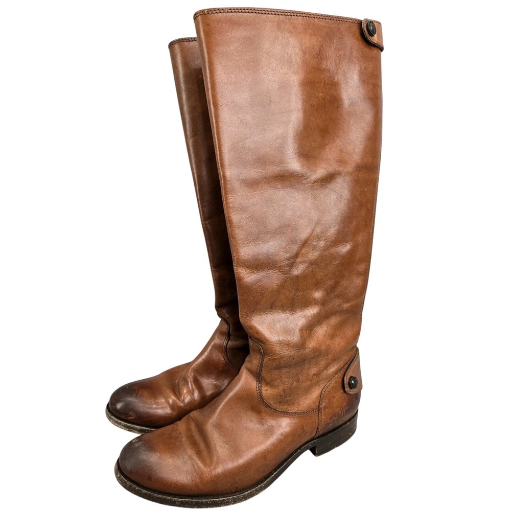 Frye Womens Brown Leather Rear Equestrian Riding Tall Knee High Boots Size 6 B